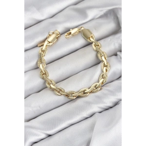 Mey İthalat® CM Kalın Zincir Model Gold Renk Pirinç Kadın Bileklik