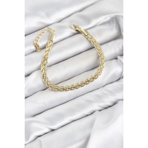 Mey İthalat® CM Singapur Zincir Model Gold Renk Pirinç Kadın Bileklik