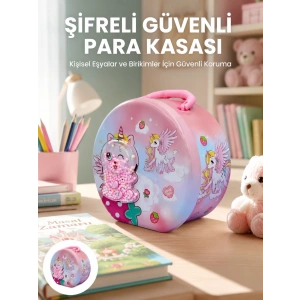 Mey İthalat® Çocuk Para Kasası Anahtarlı Güvenli Tasarruf Kutusu