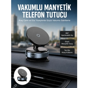 Mey İthalat® Çok Yönlü Döner Başlıklı Vakumlu Araç Telefon Standı – Sert Yollarda Stabil Kullanım Yeni Nesil