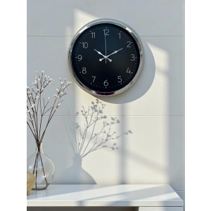 Mey İthalat® Dekoratif Ve Şık 40 Cm Krom Metal Duvar Saati