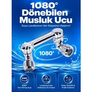 Mey İthalat® Döndürülebilir Musluk Mutfak Banyo Musluk Ucu Başlığı 4 Filtreli