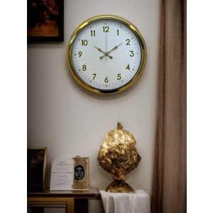 Mey İthalat® Elegant Gold Frame 40 Cm Metal Duvar Saati