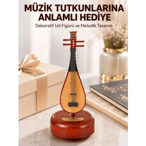 Mey İthalat® Enstrüman Figürlü Melodi Çalan Dekoratif Müzik Kutusu