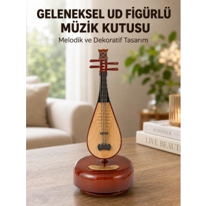 Mey İthalat® Enstrüman Şeklinde Müzik Kutusu Lüt Tasarım Melodious Music