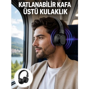 Mey İthalat® Ergonomik Konforlu Kablosuz Kulak Üstü Bluetooth Kulaklık Yeni Nesil
