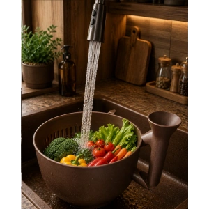 Mey İthalat® Ergonomik Sebze Meyve Yıkama Kabı Hijyenik Mutfak Yardımcısı