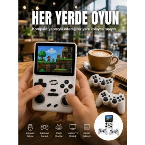 Mey İthalat® Geniş Ekranlı Taşınabilir Retro Oyun Konsolu Yeni Nesil