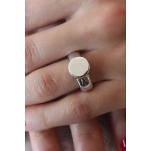 Mey İthalat® Gümüş Renk Daire Model Kadın Yüzük