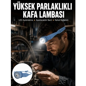 Mey İthalat® Hafif ve Taşınabilir Kamp Kafa Lambası Ayarlanabilir Işık Yeni Nesil