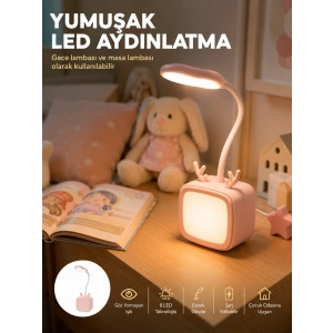 Mey İthalat® Kablosuz LED Masa ve Gece Lambası Dekoratif Şarjlı Tasarım