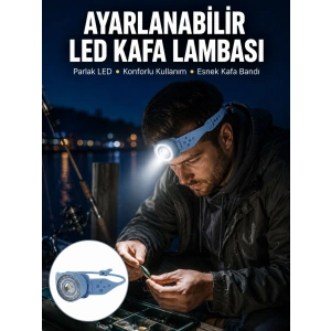 Mey İthalat® Kampçı Kafa Lambası Su Geçirmez Çok Modlu LED Yeni Nesil