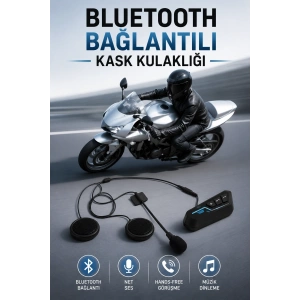 Mey İthalat® Kask Kulaklığı Motosiklet Intercom Interkom Dinleme Konuşma Özellikli Su Geçirmez