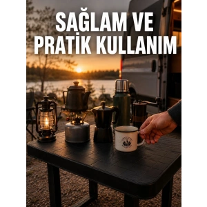 Mey İthalat® Katlanır Plastik Kamp Masası Hafif Taşınabilir Piknik Masası