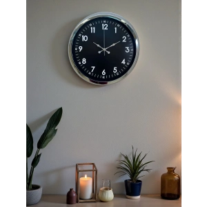 Mey İthalat® Klasik 40 Cm Krom Şık Metal Duvar Saati