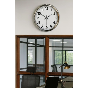 Mey İthalat® Krom Şıklık 52 Cm Metal Modern Duvar Saat