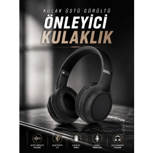 Mey İthalat® Kulak Üstü Kablosuz Bluetooth Kulaklık Gürültü Önleyici Ayarlanabilir