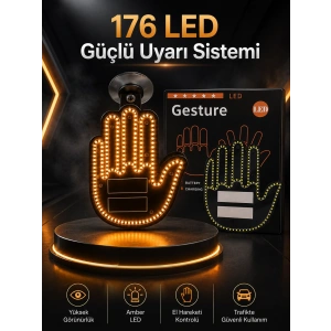 Mey İthalat® Led Işık El İşareti Araç Camı İçin Uzaktan Kumandalı
