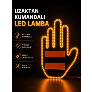 Mey İthalat® Led Işık El İşareti Araç Camı İçin Uzaktan Kumandalı