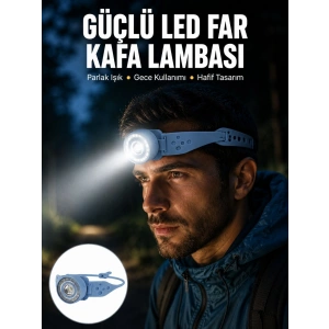 Mey İthalat® LED Kafa Lambası Kamp Yürüyüş ve Gece Kullanımı İçin Yeni Nesil