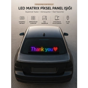 Mey İthalat® LED Matrix Piksel Panel Işığı USB Uygulama Kontrollü Kaydırmalı Yazı Ekranı