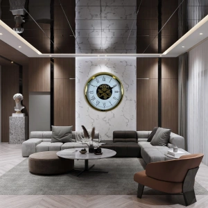 Mey İthalat® Luxury Gold 60 Cm Çarklı Duvar Saati