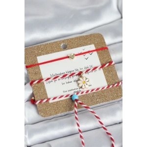 Mey İthalat® Marteniçka Bileklik 3lü Papatya ve Kalp Model