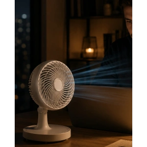Mey İthalat® Masaüstü Mini Fan Sessiz Çalışan 2 Hızlı Otomatik Salınımlı Fan