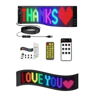 Mey İthalat® Matrix Led Cama Yapışan Telefon Kontrollü Panel Dijital Ekran Kumandalı