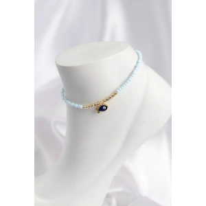 Mey İthalat® Mavi Renk Boncuklu Balık Figürlü Halhal