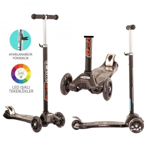 Mey İthalat® MAXİ TWİST IŞIKLI SCOOTER SİYAH