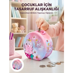 Mey İthalat® Mini Çocuk Para Kasası Güvenli Kilitli Birikim Kutusu