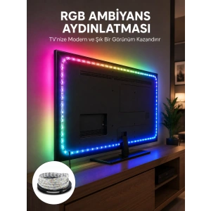 Mey İthalat® Müzikle Senkronize LED Şerit TV Aydınlatma Yeni Nesil