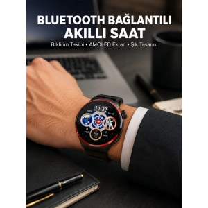 Mey İthalat® NFC Destekli Akıllı Saat AMOLED Ekranlı Şık Tasarım Yeni Nesil