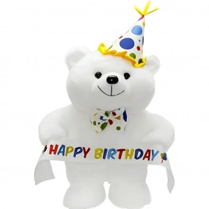 Mey İthalat® Papyonlu Happy Birthday Peluş Ayı 45 cm