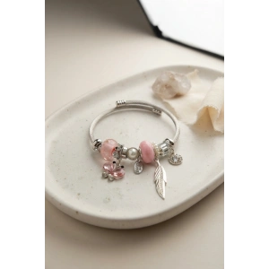 Mey İthalat® Pembe Kelebek Charmlı Bileklik