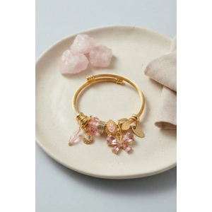 Mey İthalat® Pembe Kelebek Model Charmlı Bileklik