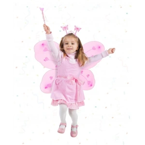 Mey İthalat® Pembe Kız Seti – 50 cm Kanadı, Taç ve Asa