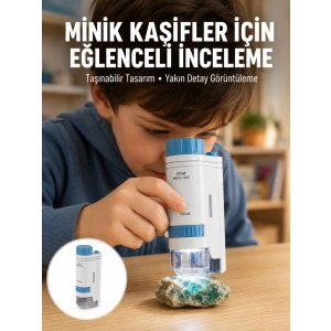 Mey İthalat® PMMA Optik Lensli Kompakt Taşınabilir Mikroskop Yeni Nesil