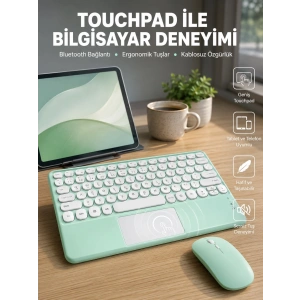 Mey İthalat® Profesyonel Wifi Q Klavye Bluetooth Klavye Touchpad 10.8 Inç Yeni Nesil
