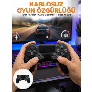Mey İthalat® PS4 Uyumlu Kablosuz Oyun Kolu – Gerçekçi Titreşimli Geri Bildirim Yeni Nesil