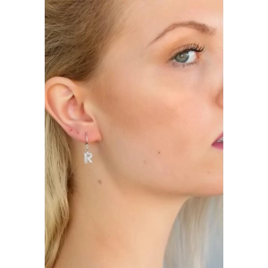 Mey İthalat® R Harf Bayan Küpe