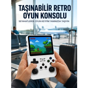 Mey İthalat® Retro Oyun Cihazı – Çift MicroSD Desteği, Çoklu Platform Uyumu, 3200 mAh Batarya Yeni Nesil