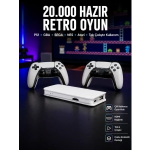 Mey İthalat® Retro Oyun Konsolu – 20.000 Yüklü Oyun