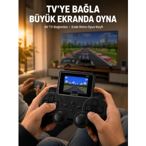 Mey İthalat® Retro Oyun Konsolu 520 Klasik Oyunlu Şarj Edilebilir El Konsolu