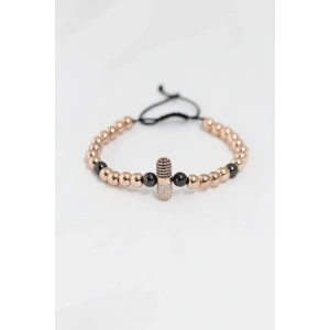 Mey İthalat® Rose Renk Çelik Zirkon Objeli Asansörlü Bileklik