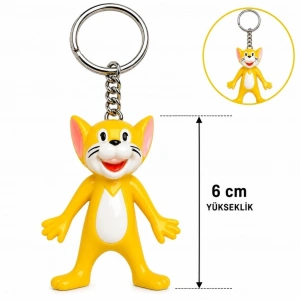 Mey İthalat® Sevimli Sarı Kedi Figürlü Anahtarlık 6 Cm