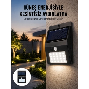 Mey İthalat® Solar Dekoratif Lambası Sensörlü Led Işık Bahçe Aydınlatma Yeni Nesil