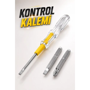 Mey İthalat® Test Cihazı Kontrol Kalemi Çift Başlıklı Şeffaf Elektrik Testi