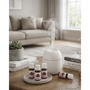 Mey İthalat® USB Mini Nemlendirici Aromaterapi Difüzörü LED Işıklı 5 Esanslı